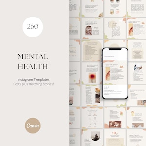Therapist Instagram Posts templates, Mental Health, Psychologist Social Media, Therapy, Counseling, Psychology, Counselor, coach, Canva