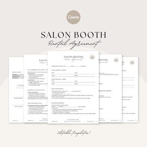 Professional Salon Booth Rental Contract, Editable Booth Rental Agreement, Salon Station, Spa Rental, Salon Chair Rental, Salon Lease, Canva