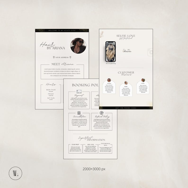Acuity Scheduling Template Hair Stylist, Acuity Template, Hair Stylist Website, Editable Canva Template image 3