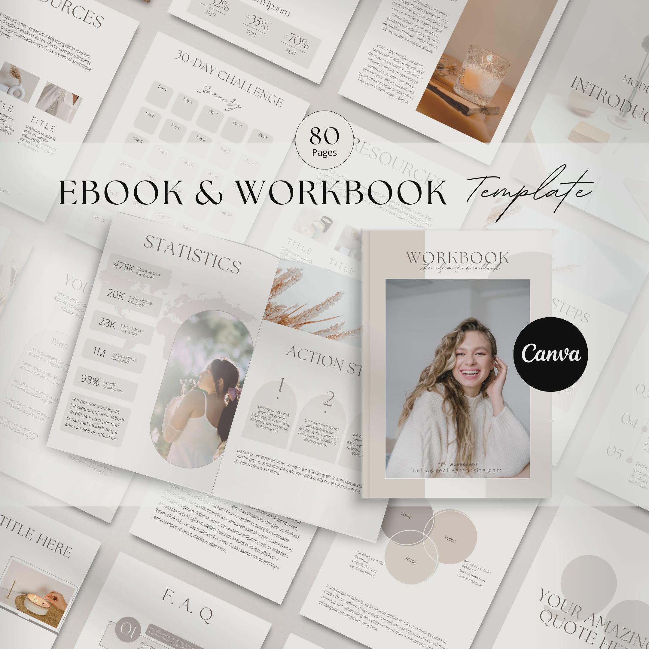 Ebook Template for Coaches, Workbook Template Canva, Course Creator ...