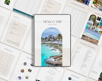 Travel Itinerary Template | Travel Planner | Travel Journal | Travel Itinerary | Travel organizer | Travel Agent | Editable Canva Template