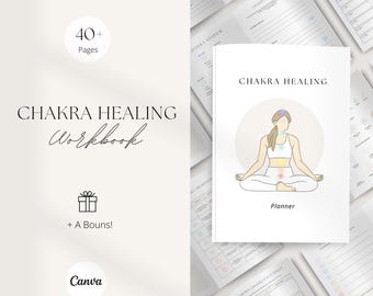 Chakra Healing Workbook, Chakras Journal, Crystal Healing, Spiritual Journal, Manifestation Planner, Meditation Planner, Reiki healing
