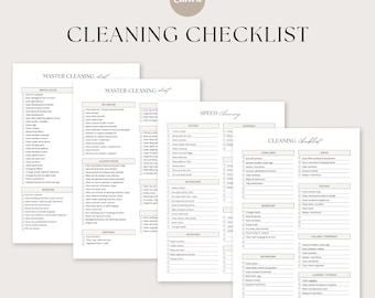 Cleaning Checklist Planner | Printable Cleaning Checklist| Cleaning Schedule | Clean Home Routine Editable CANVA