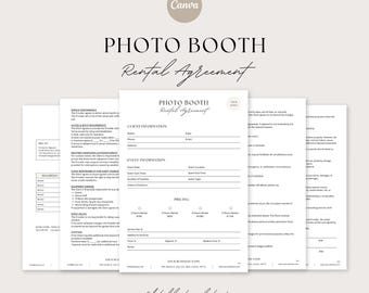 Professional Photo Booth Contract | Event Booth Rental Agreement | Editable Photo Booth Rental | Canva Template | Photo Booth Forms