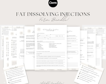 Fat Dissolving Injections Business Forms, Fat Dissolve Consent, Fat Cavitation Consultation Forms, Medi Spa Nurse Injector Forms - CANVA