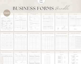 Business forms templates bundle, small business forms, invoice, price list, receipt, inventory form, small business owner, business plan