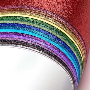 Non-shed Glitter Cardstock Assortment – 24 colors per pack, 200gsm, 8,5x11