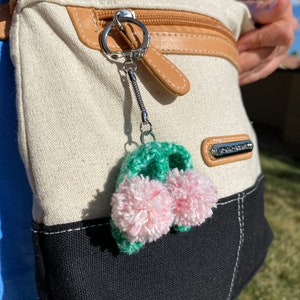 Keychain for bag or backpack, trinket, key ring in the form slippers