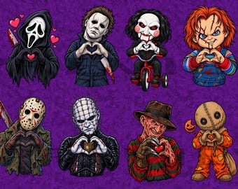 Horror Heart Gesture PNG-afbeeldingen: 11 personages voor projecten (digitale download)