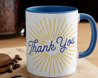Thank you gift idea, Coffee Mug gift, gratitude gift, appreciation gift, employee gift, 11oz mug gift, thoughtful gift mug, color mug gift