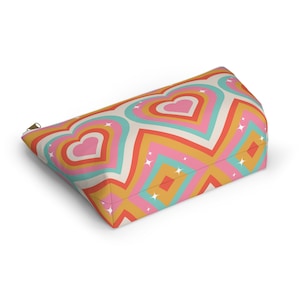 Radiant Heart Accessory Pouch: 90s Style Makeup Bag image 7