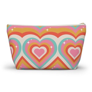 Radiant Heart Accessory Pouch: 90s Style Makeup Bag image 4