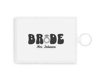 Porte-cartes de mariée, portefeuille personnalisé avec nom de mariée, cadeau de mariée, porte-cartes en cuir minimaliste, pince à billets,