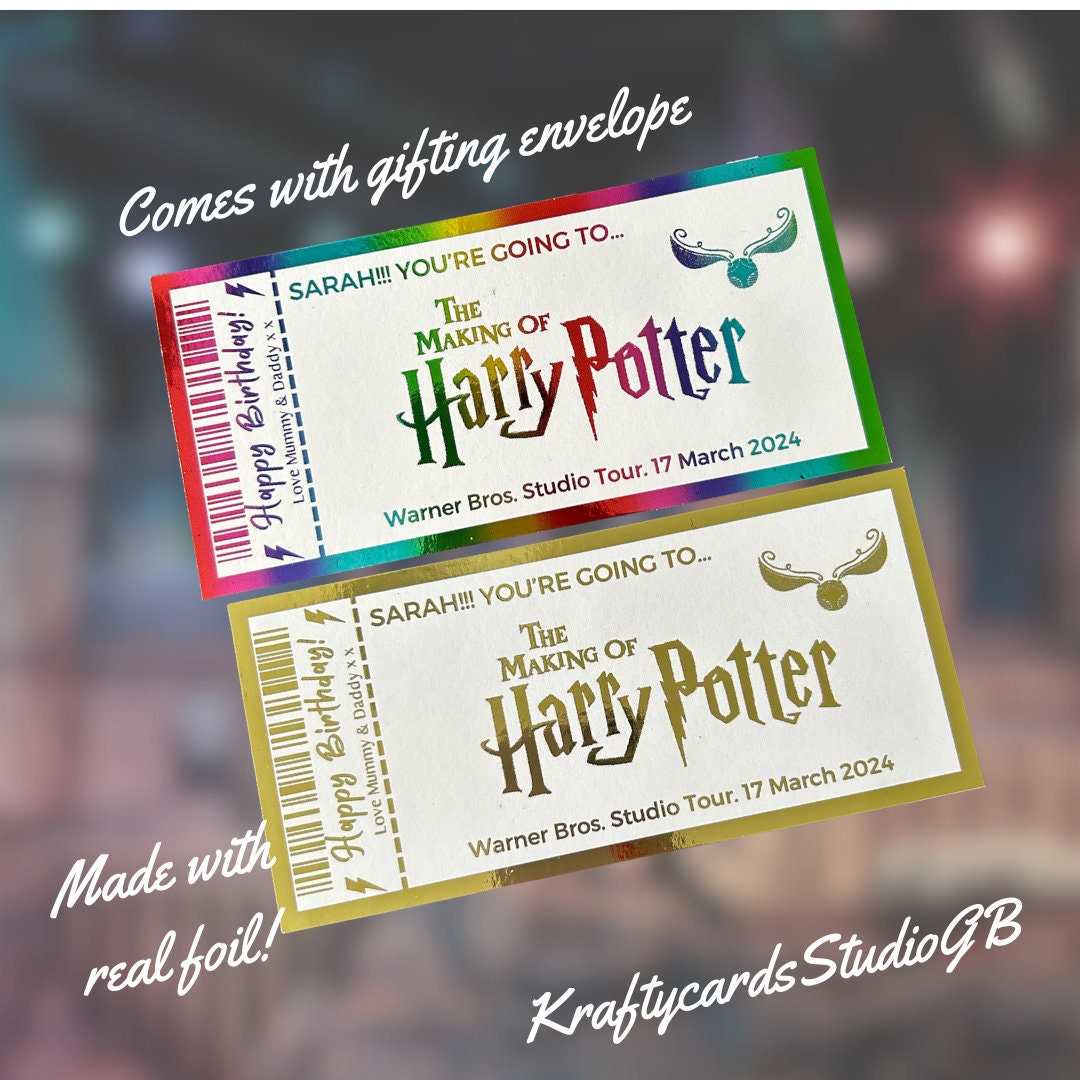 Harry Potter Studio Tour, Personalised Luxury Foil Keepsake Voucher