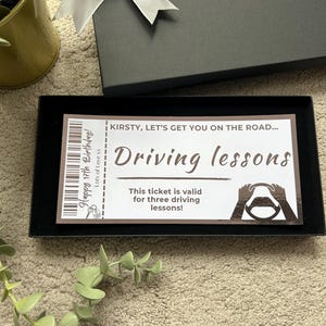 Fahrstunden Gutschein, personalisiertes foliertes Andenken, Geburtstagsüberraschung, Weihnachtsgeschenkkarte, 17.Geburtstag, Lernfahrer