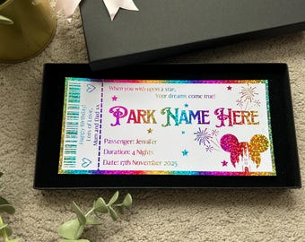 Theme Park Surprise Ticket, Disneyland Paris Ticket, Family holiday, Christmas Gift, Family Trip, Disneyworld Florida, Surprise Birthday