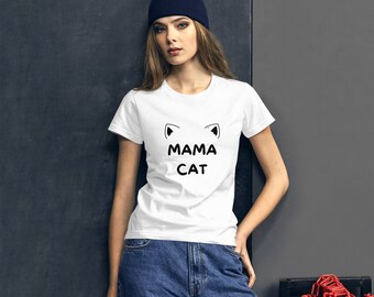 Mama Cat Women's Short Sleeve Casual T-Shirt