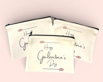 Galentines Day, Galentine's Day Party Favor Bag, Galentines Day Bag, Makeup Bag, Tote Bag, Canvas Bag, Galentine Gift, Valentines Day Gift
