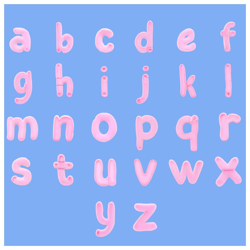 Cotton Candy Alphabet Png Doodle Letters and Numbers Etsy