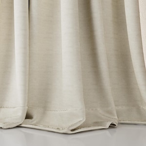 Custom Ivory Linen Curtains, Light Filtering Beige Drapes, Extra Wide Window Panels