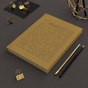 Names of Christ Hardcover Journal | Christian Scripture Typographic Devotional