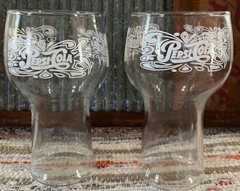 Three 1960s Pepsi Cola Drinking Glasses