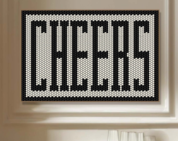 Cheers Print Black White Hexagon Tile Typographic Home Bar Cart Cocktail Poster Whiskey Wine Beer Alcohol Drink Lover Gift Boho Wall Artwork