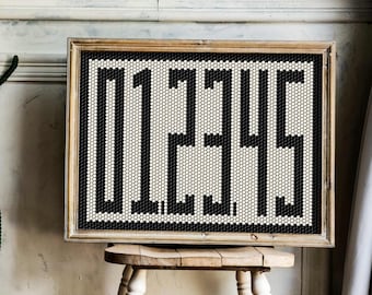 Custom Anniversary Date Sign Personalized Wedding Gift Signage Engagement Party Decor House Address Numbers Horizontal Modern Tile Art Print