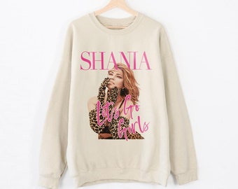 Shania Twain Lets Go Girls Graphic Crew Neck Sweatshirt, Gildan