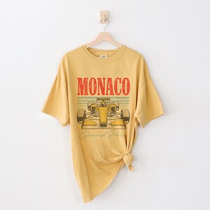 Monaco Grand Prix Racing Graphic T-Shirt, Comfort Colors Mustard