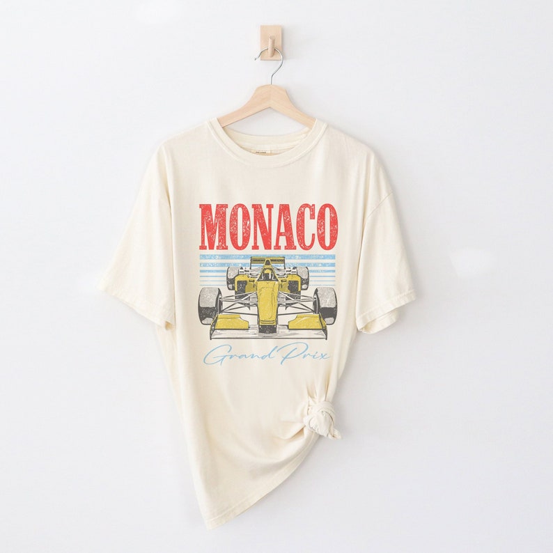 Monaco Grand Prix Racing Graphic T-Shirt, Comfort Colors Ivory