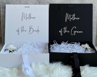 Mother of the Bride/ mother of the Groom Empty Gift Box: Wedding box with ribbon