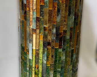 Vase made of glass mosaic