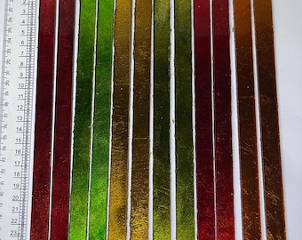 Tiras de vitral dorado para mosaicos - Decoración del hogar hecha a mano