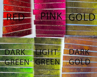 Gilded Stained Glass Strips for Mosaic Art - Handmade Home Decor