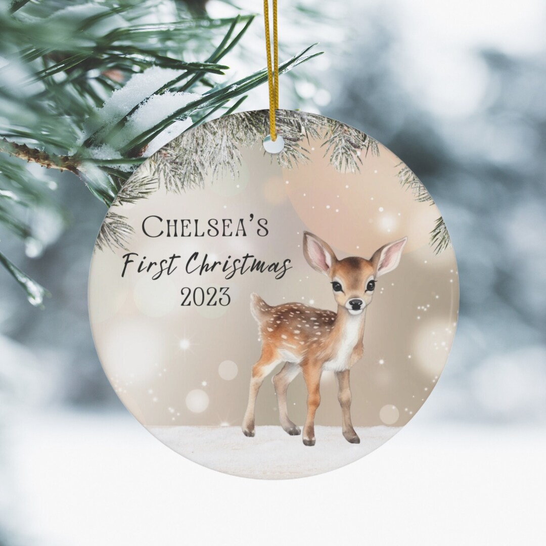 Babys First Christmas 2023 Ornament, Baby Deer First Christmas Ornament