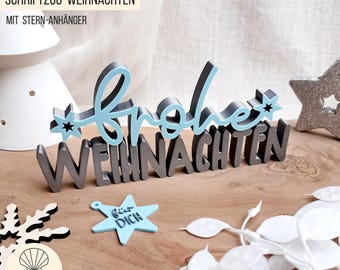 STL + 3MF 3D print file Christmas - 3D lettering Merry Christmas with tag, Christmas decoration stand, bundle with commercial license