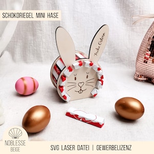 SVG-laserbestand Pasen - Mini paashaashouder voor chocoladerepen, chocoladereepcadeau, konijnenstandaard, bundel, met commerciële licentie
