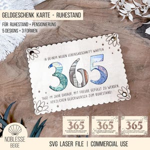 Fichier laser SVG félicitations retraite - carte cadeau en espèces pour la retraite, carte cadeau en bois, pack avec licence commerciale