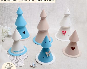 STL + 3MF 3D printing file Christmas tree - Bundle Christmas tree, with holder for LED candles + balloon light, Christmas winter decoration, commercial license