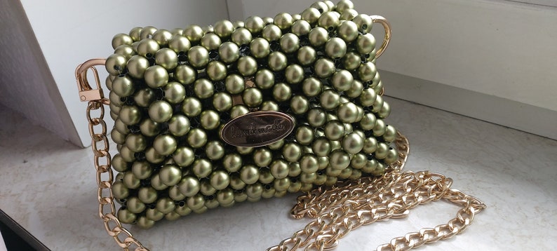 Luxury bag pearl bag handmade handbag pearls image 3