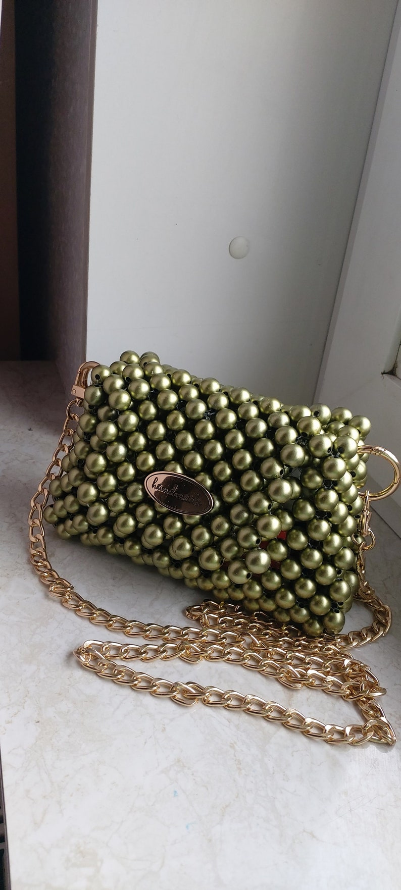 Luxury bag pearl bag handmade handbag pearls image 1