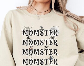 Momster Sweatshirt, Halloween Mom Sweatshirt, Spooky Season Sweater, Funny Halloween Mama Crewneck, Gift for Mom Halloween Shirt