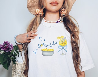 Comfort Colors La Dolce Vita Shirt, Italy Shirt, Coastal Grandma Summer Shirt, Ciao Bella, Sardines, Coastal Granddaughter Limoncello Shirt