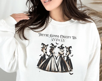 Witchy Feminist Sweatshirt, Witch Vibes Crewneck, Halloween Gift For Friends, Halloween Witch Sweater, Coven Sweatshirt, Womens Rights