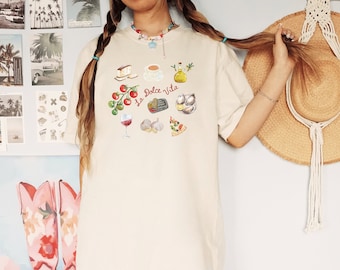 Comfort Colors La Dolce Vita Shirt, Italy Shirt, Tomato Girl Summer Shirt, Ciao Bella, Sardines, Coastal Granddaughter Tinned Fish Tshirt