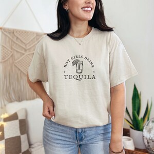 Hot Girls Drink Tequila Shirt Hot Girls Minimalist Shirt Hot Girls Summer Shirt Hot Girls Tee Bold Aesthetic Shirt Tequila Shirt