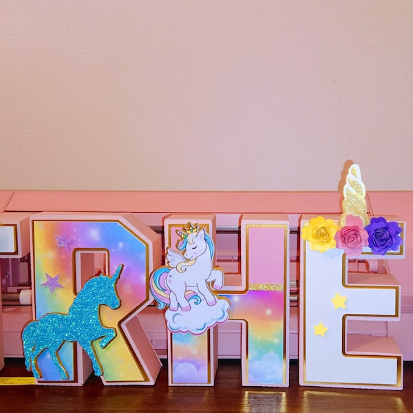 Unicorn letter 3d/ 3d letters