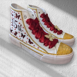 Quinceañera Sneakers |  Emerald Quince Shoes | Perfect Gift for My 15 Shoes