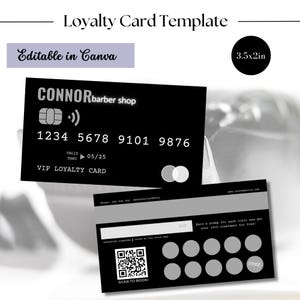 ポイントカードテンプレート、理髪店のクレジットカードスタイルテンプレート、顧客特典カード、DIY 割引カード、ポイントカード理髪店のヘアビジネスカード